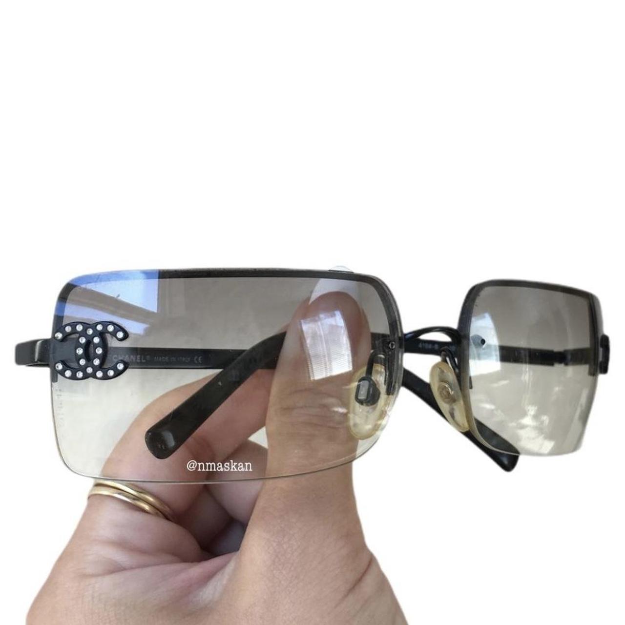 Authentic Chanel Crystal CC Rimless 4104-B