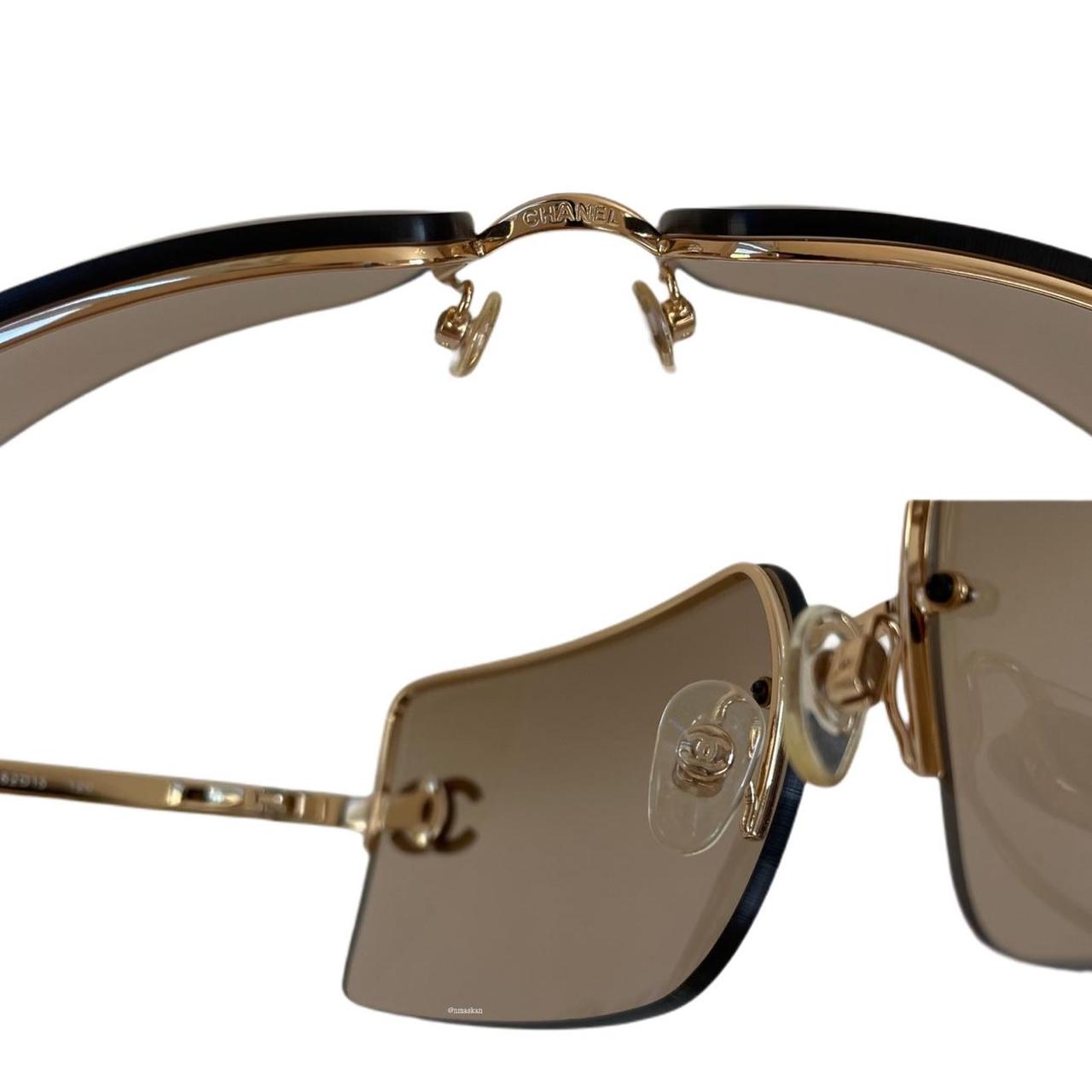 Chanel Gold Frameless Tinted Crystal CC Logo Sunglasses - 4092 - Yoogi's  Closet