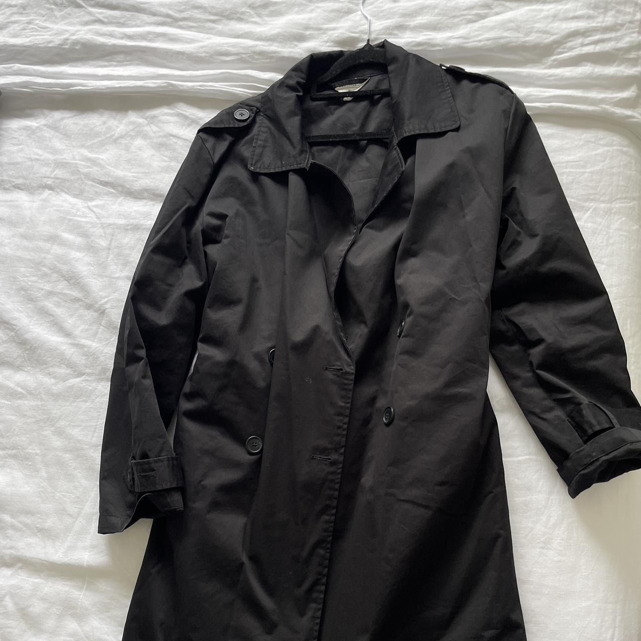 Black double breasted trench coat - Depop