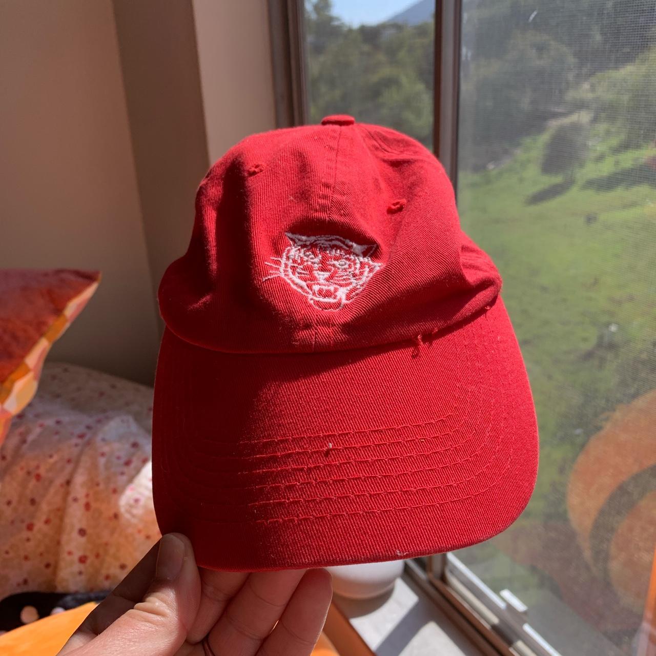 Brandy Melville Women's Red and White Hat