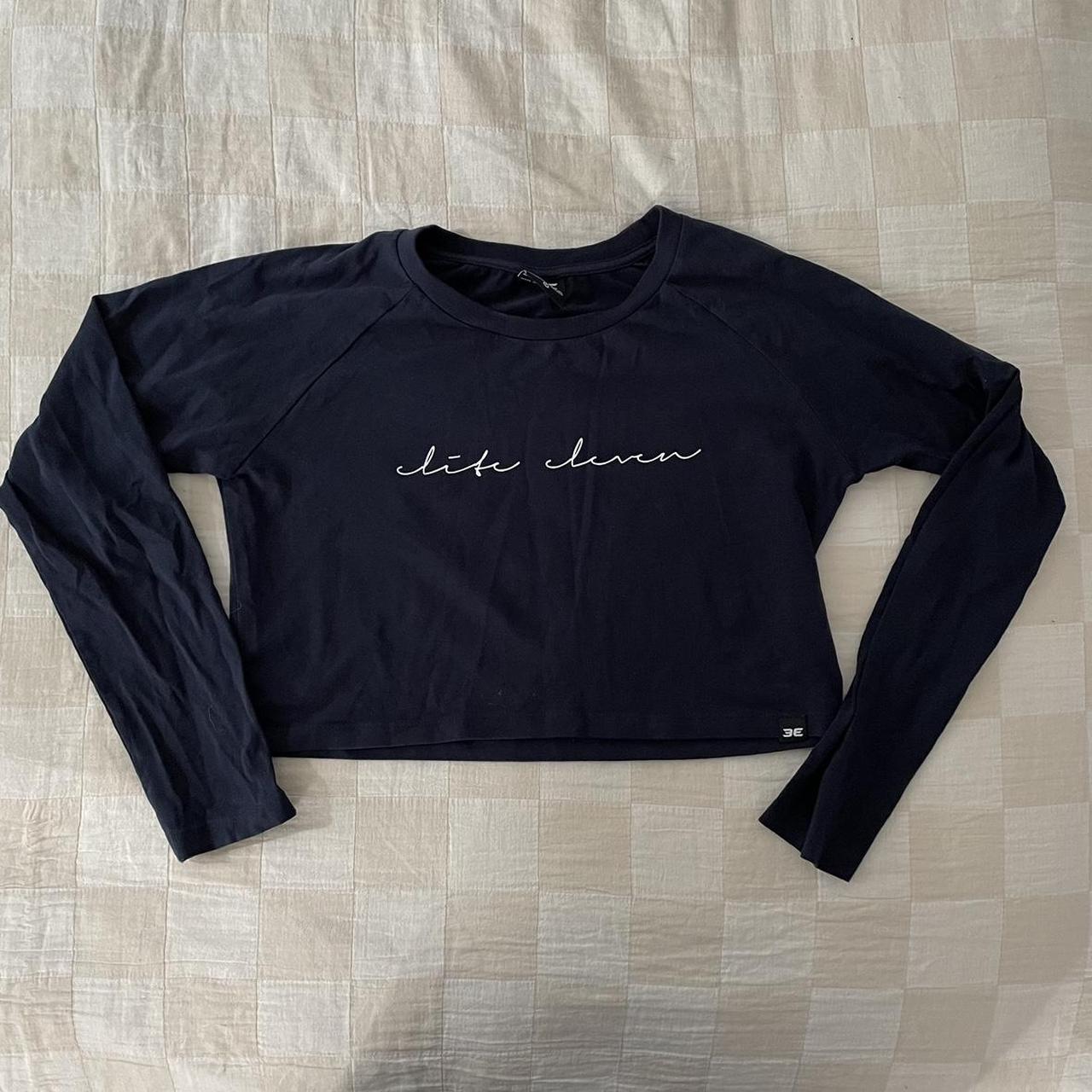 Elite Eleven Cropped long sleeve shirt Navy/blue - Depop