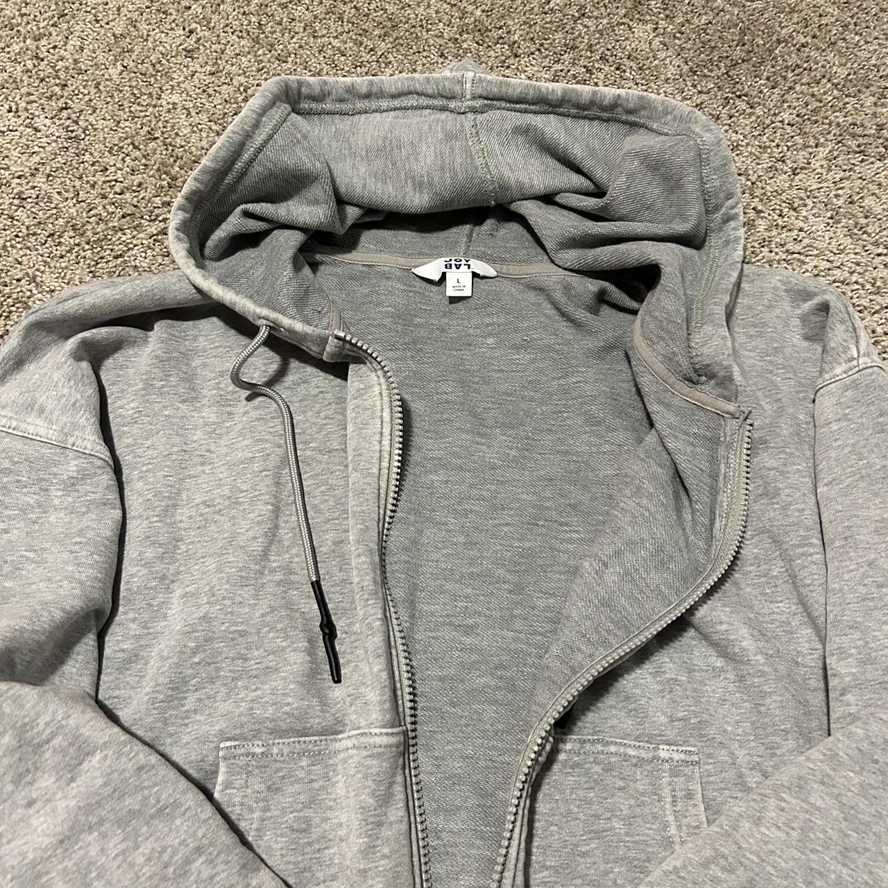 plain grey joylab zip up! only worn a handful of... - Depop