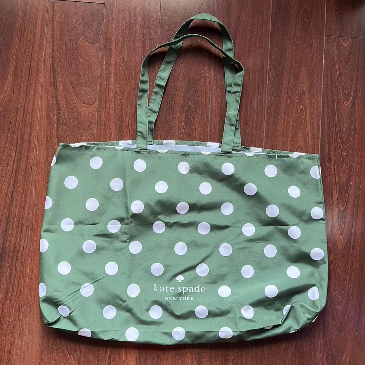 Kate Spade New York green and white polka dot tote bag Depop