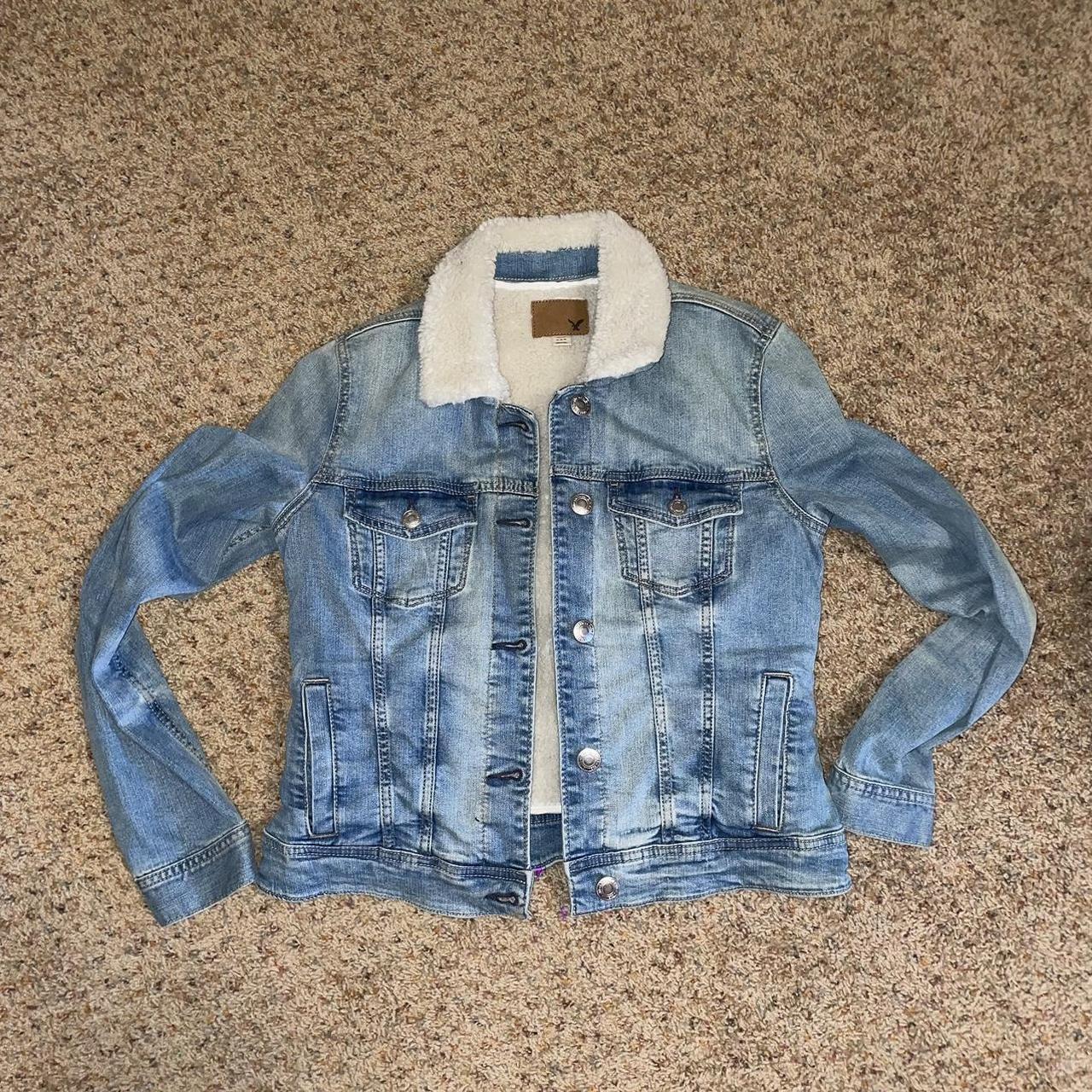 American eagle sherpa jean on sale jacket