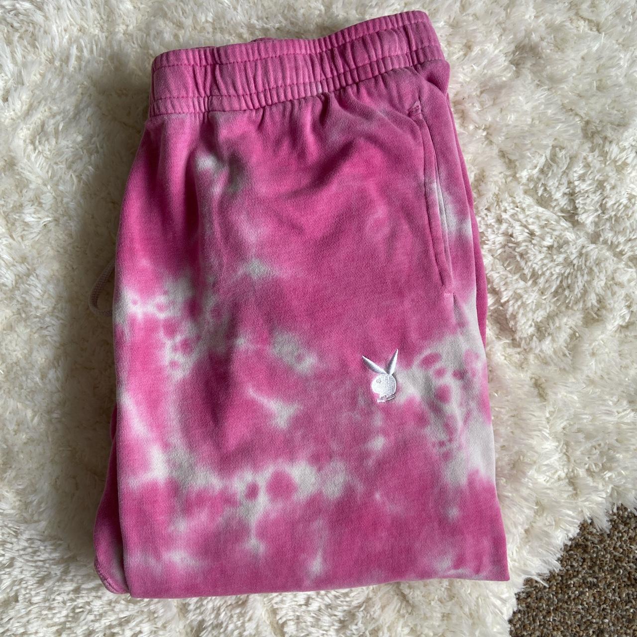 Pink tie dye playboy sweatpants new arrivals