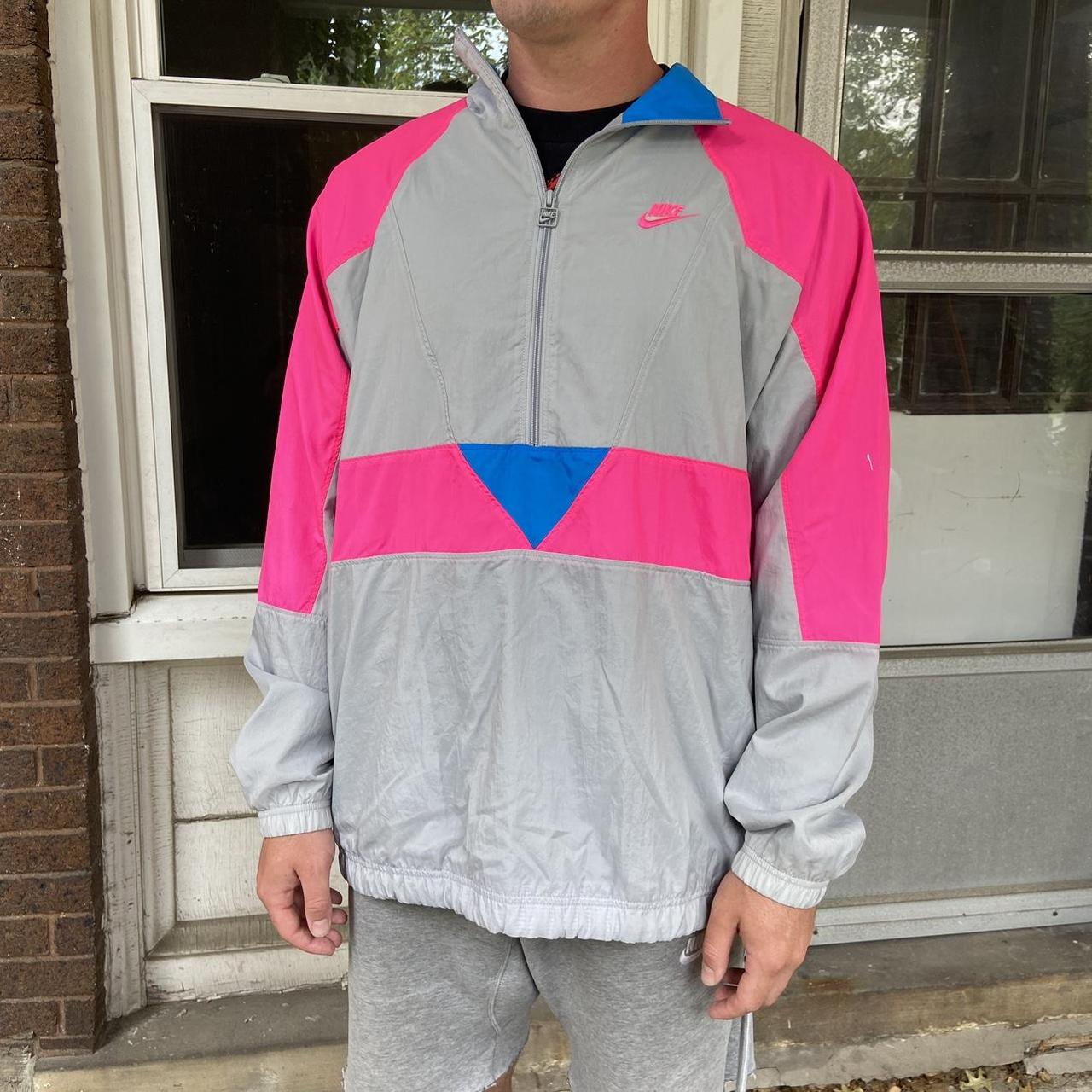 Nike pink and blue windbreaker hotsell