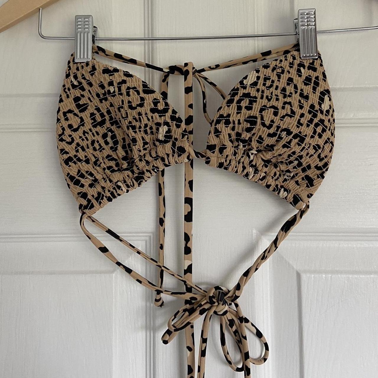 Hollister leopard print triangle bikini top cute