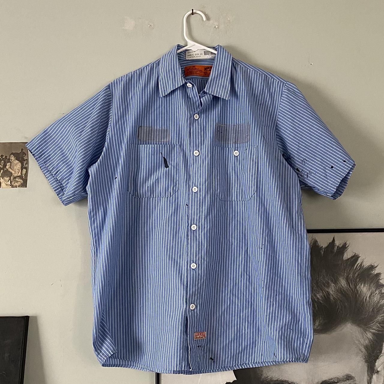 Red Kap Men's Blue Shirt | Depop