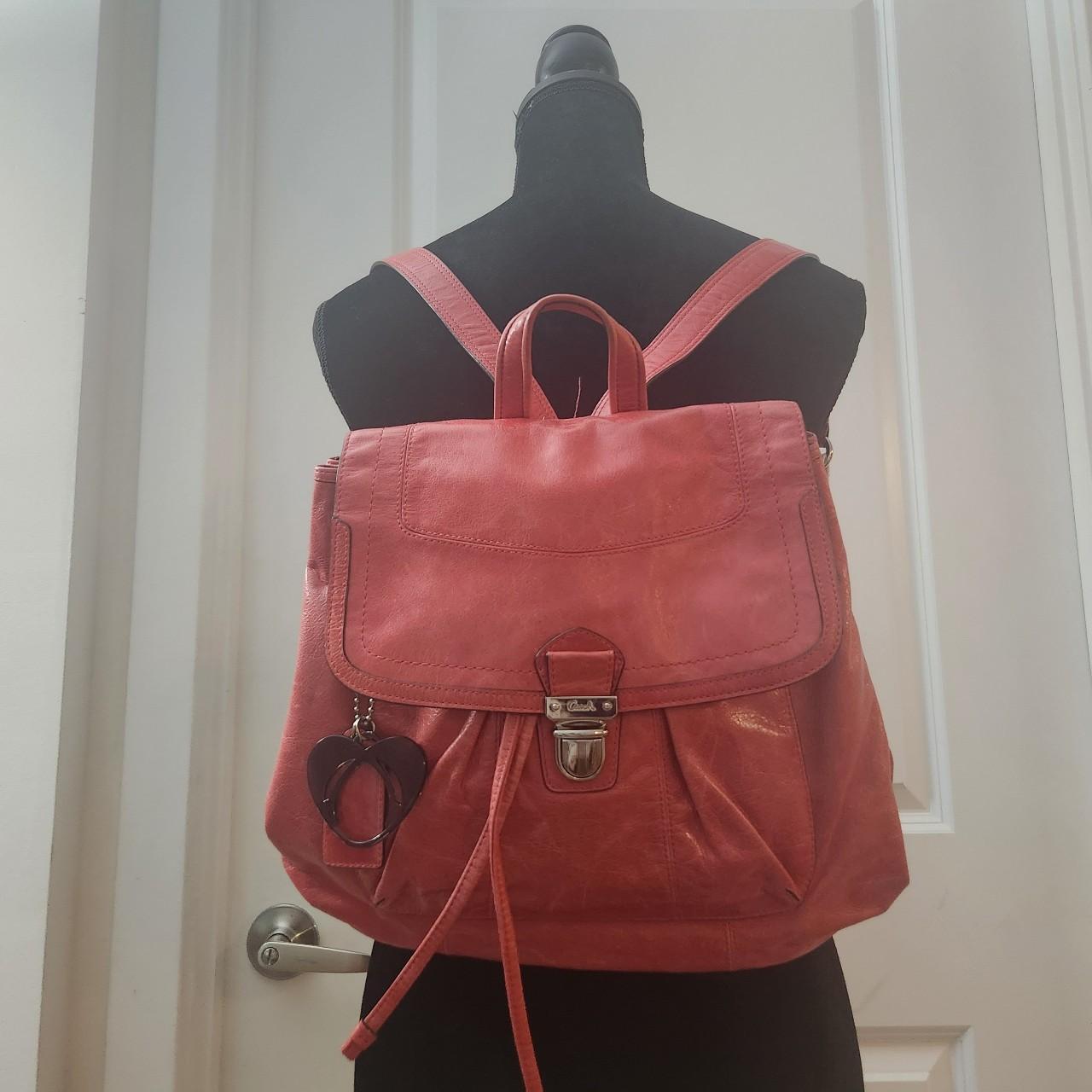 Coach leather clearance drawstring backpack