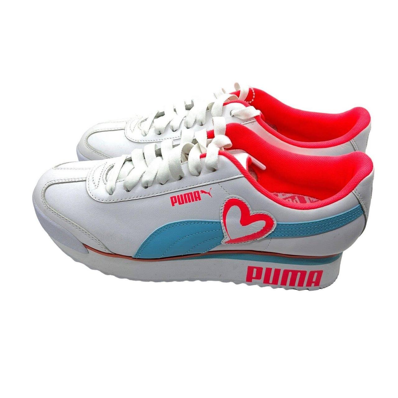 Puma Roma Amor Heart Sneaker Platform White Size 10 Depop