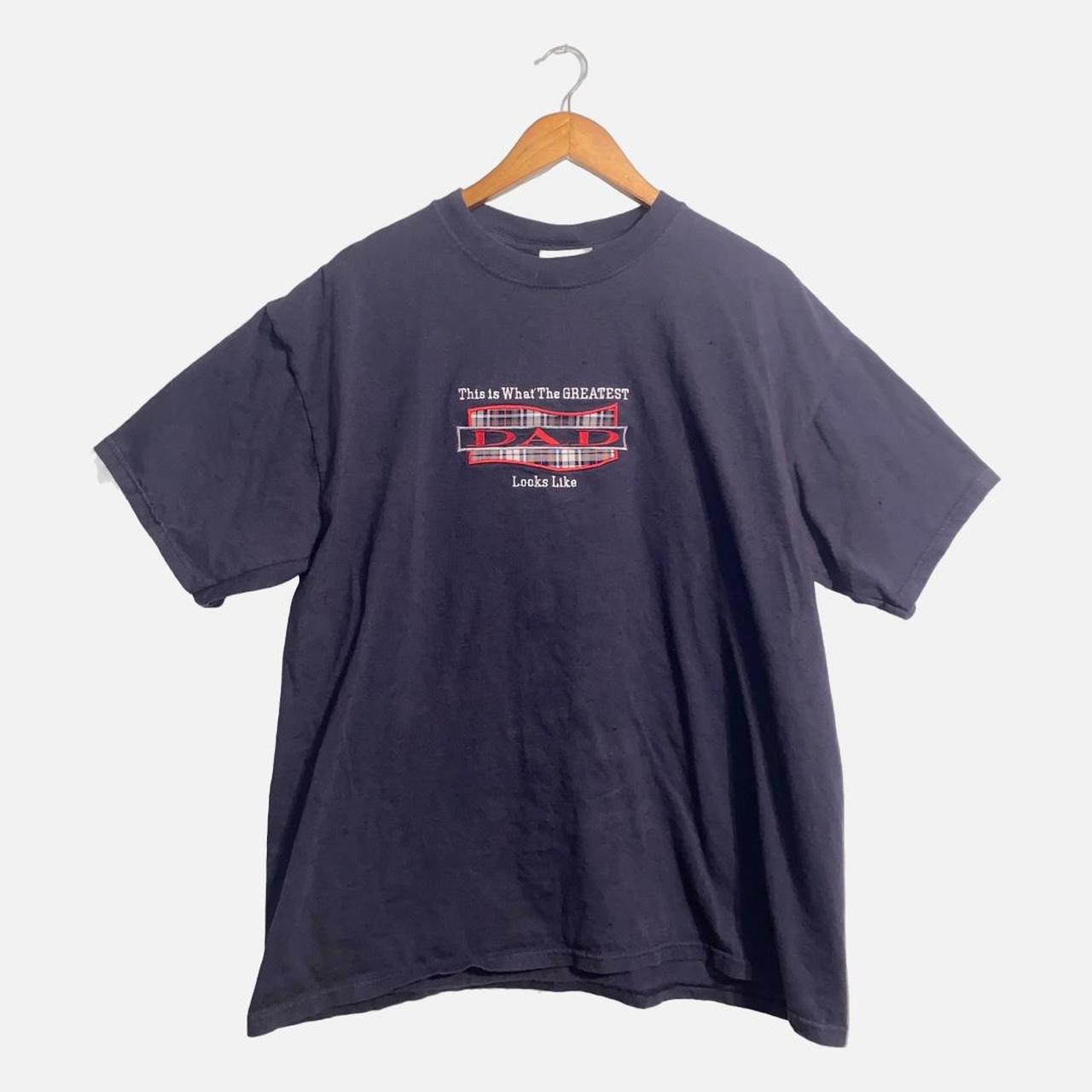 M&C Sport 90s Cotton Graphic Tee T-Shirt Navy Short... - Depop