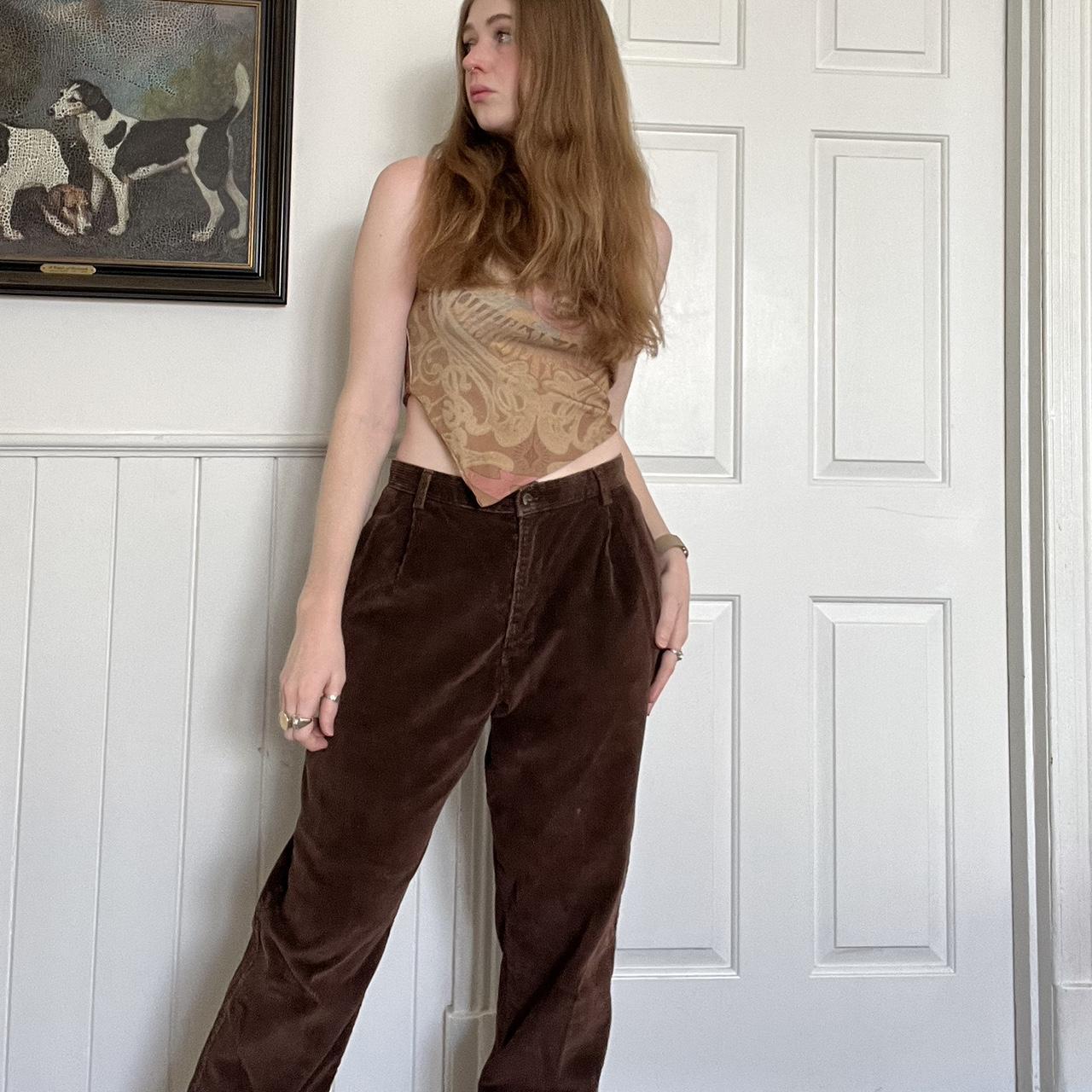 CORDUROY PANTS Vintage paper bag fit. Deep... - Depop