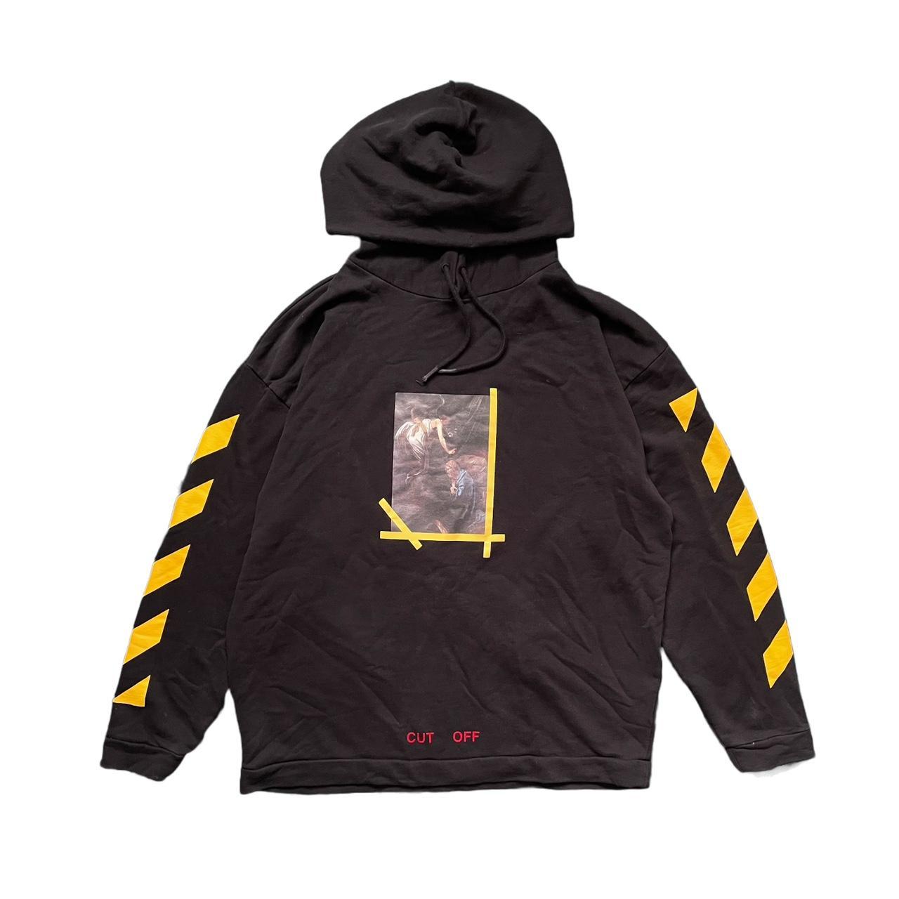 Off white cut off hoodie yellow on sale