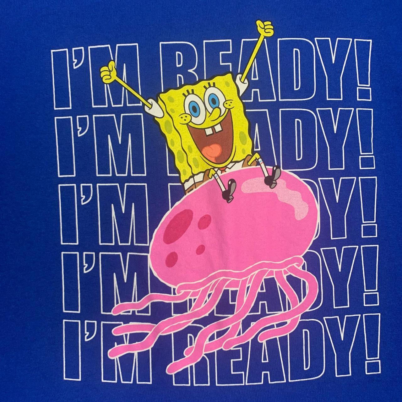 Spongebob Jellyfish Im Ready Shirt Blue Size:... - Depop