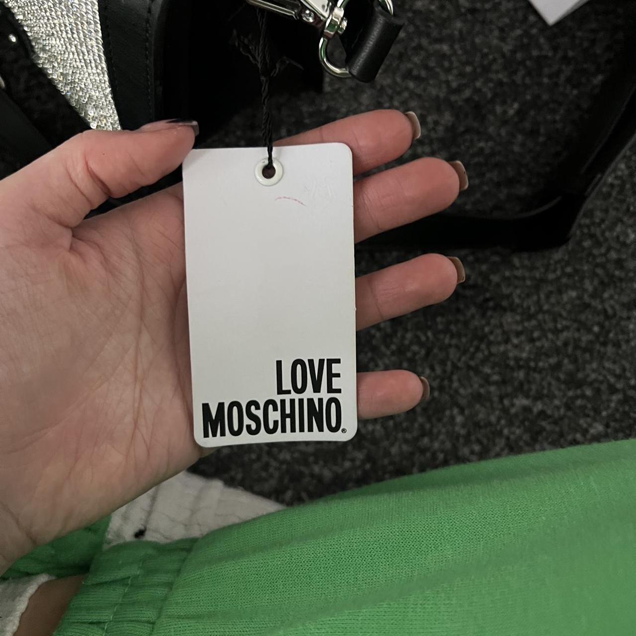 Love Moschino Women's Black and Silver Bag Depop