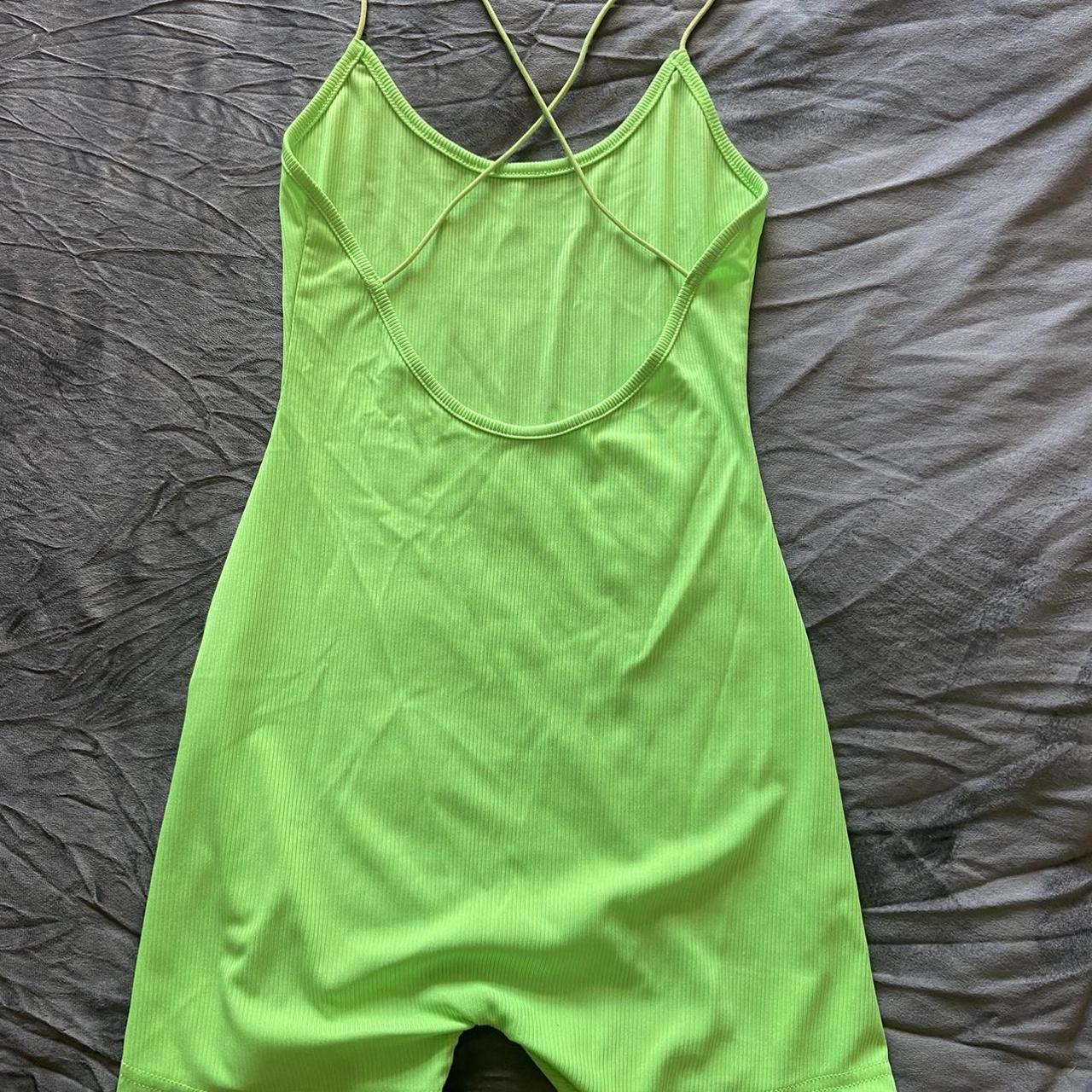 Lime green playsuit Worn once perfect for... Depop