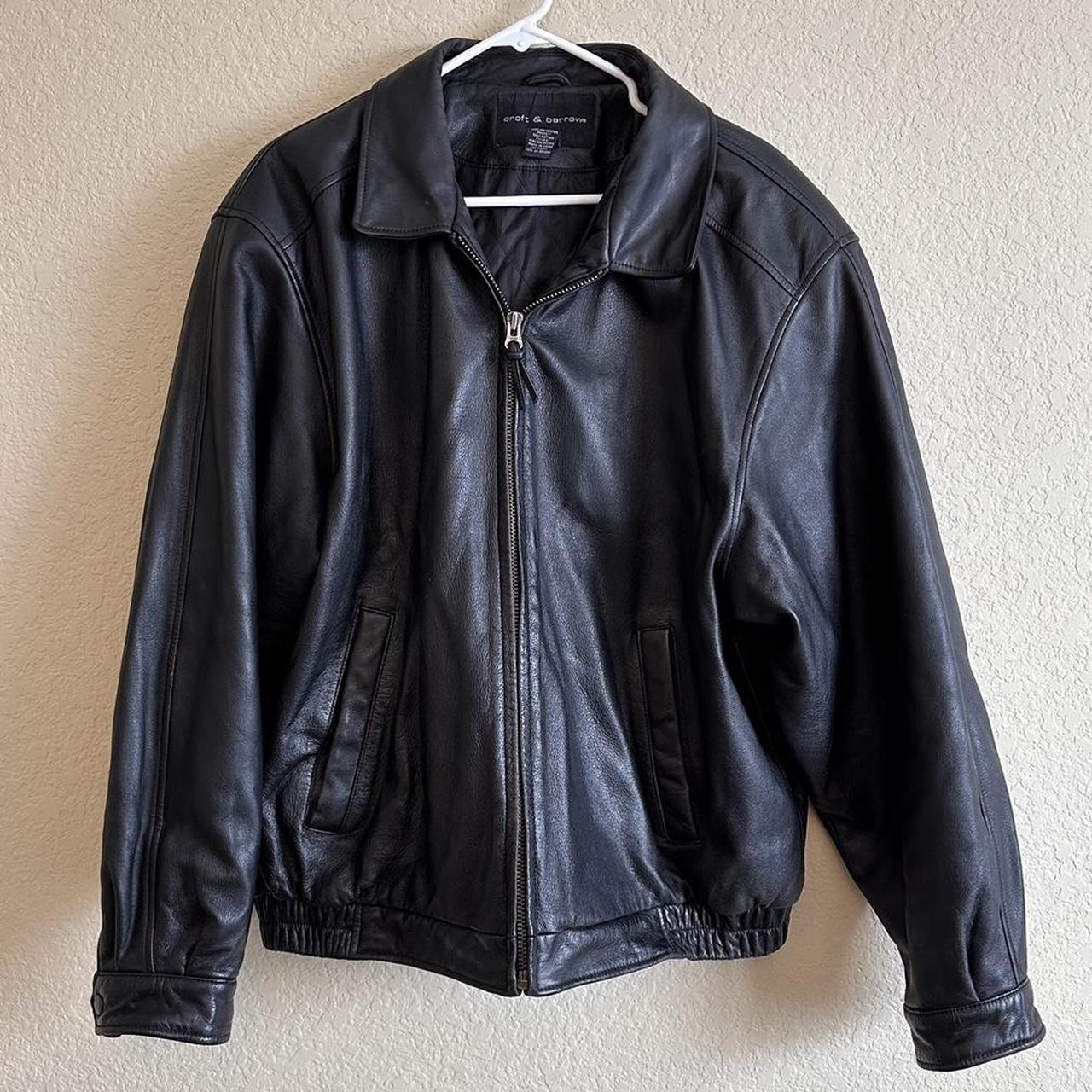 Genuine Bomber Style Leather Jacket Quilted... - Depop