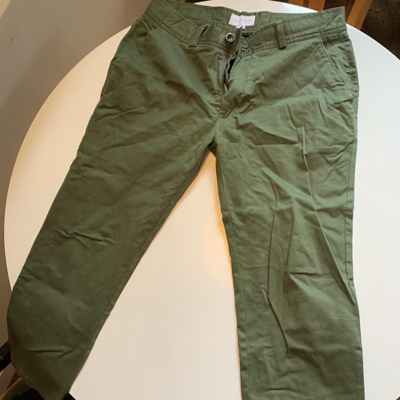 Green I Love Ugly pants. Size L (fits like a US... - Depop