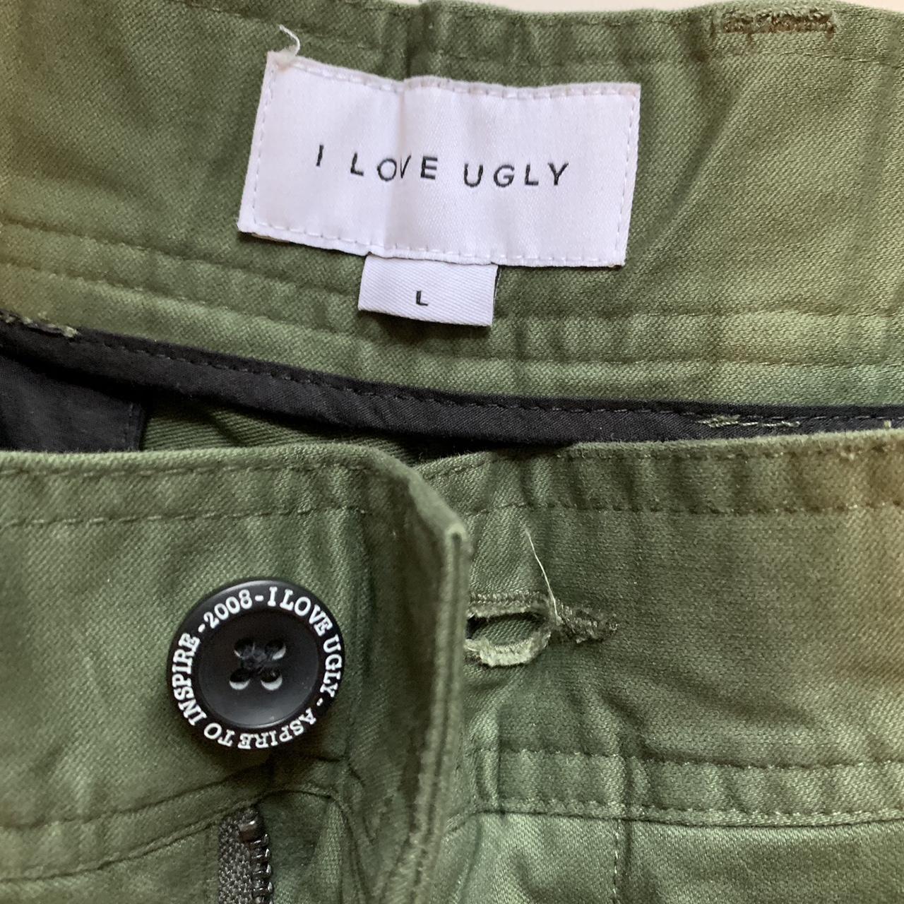 Green I Love Ugly pants. Size L (fits like a US... - Depop