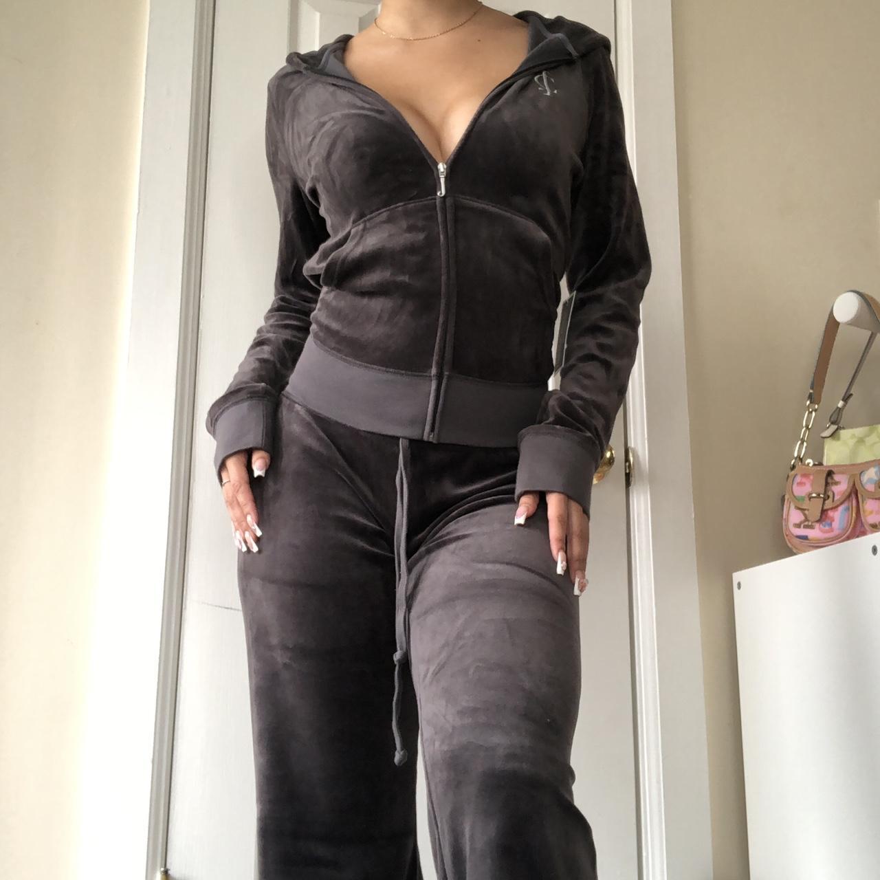 Grey Juicy Couture Tracksuit NEW WITH TAG, Velour... - Depop