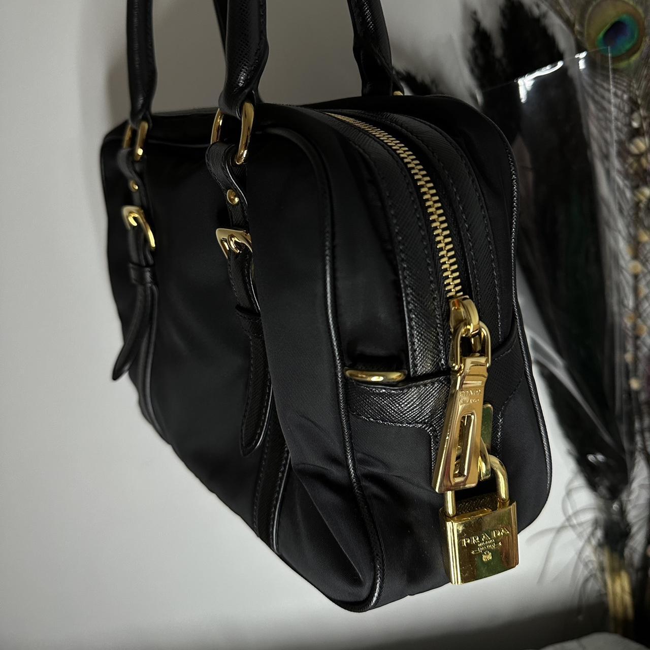 Black and gold prada bag best sale