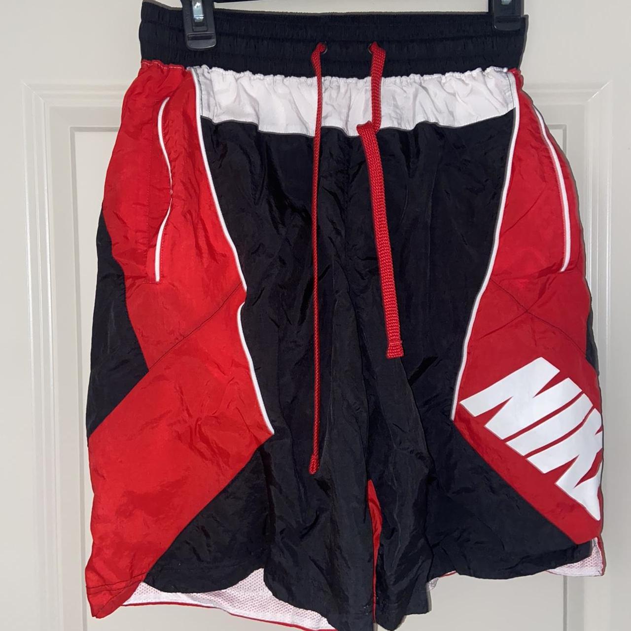 nike red and black shorts