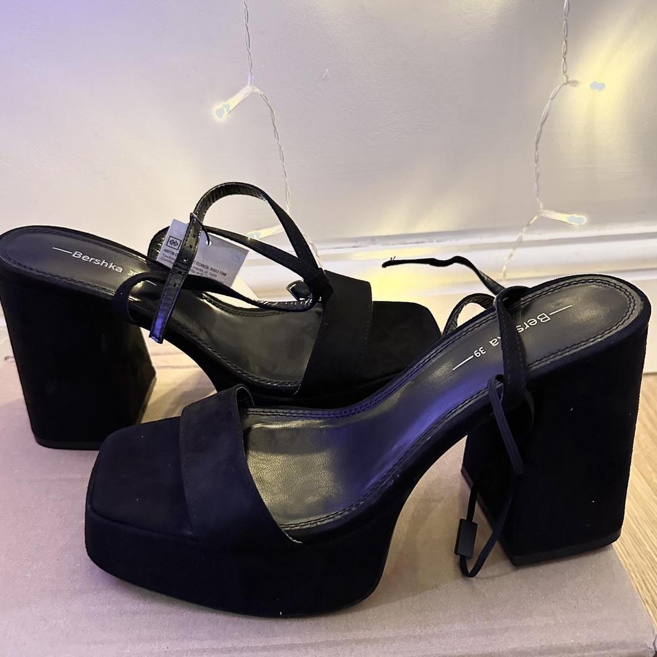 Bershka black block heels Never worn with tags and... - Depop