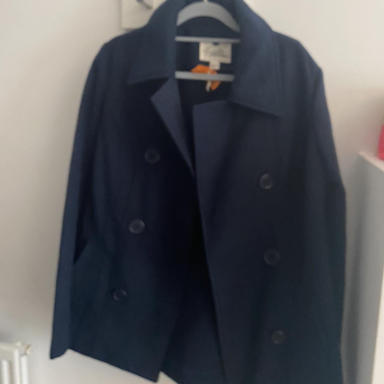 Navy blue wool pea coat Size S - will fit UK 6-8... - Depop