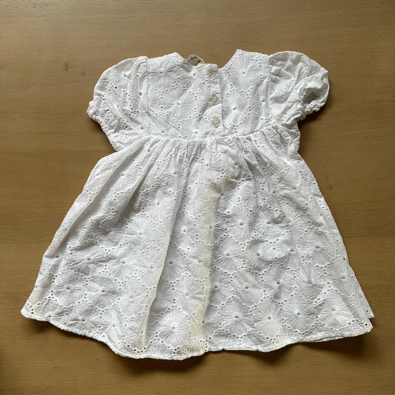 Cotton On Kids. White baby girl dress with a flower. Depop