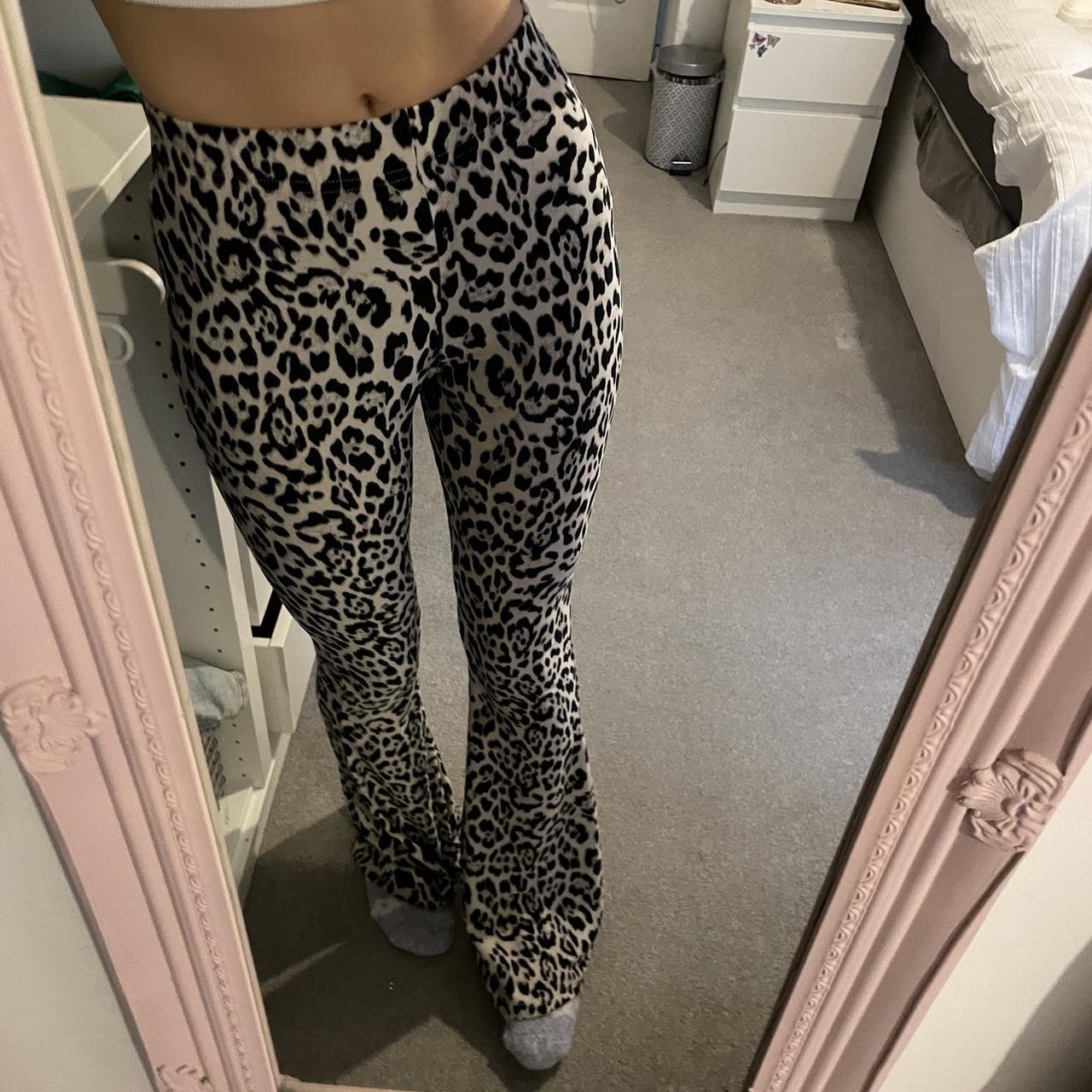 leopard print flares urban outfitters UK xxs so... - Depop