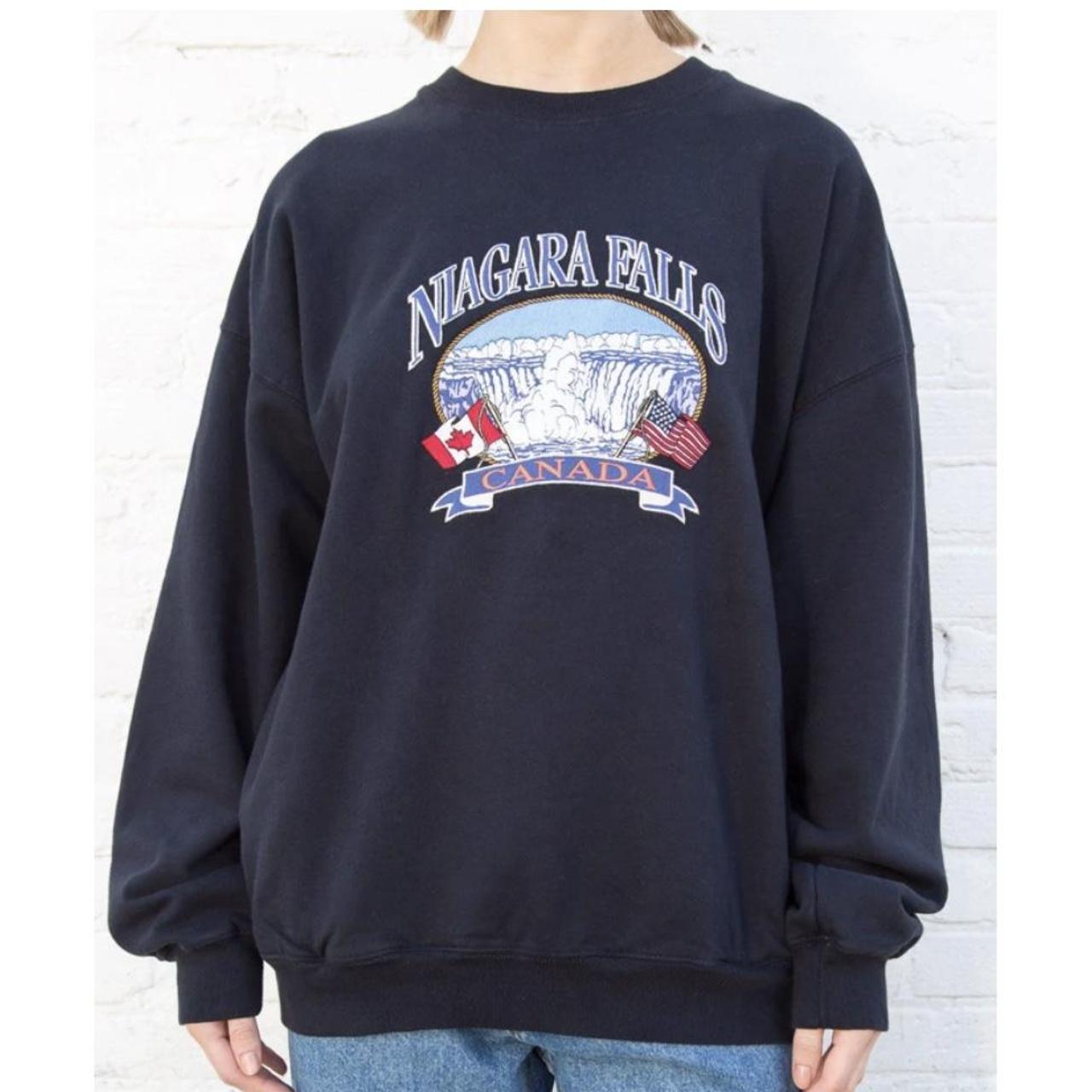 Brandy Melville Embroidered Niagara Falls Crewneck... Depop