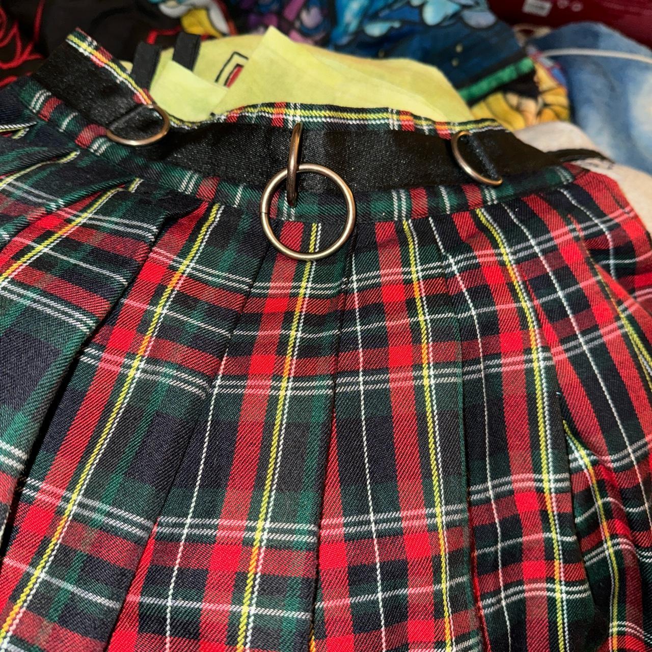 Current Mood Dolls Kill Red Plaid Pleated Skirt Depop