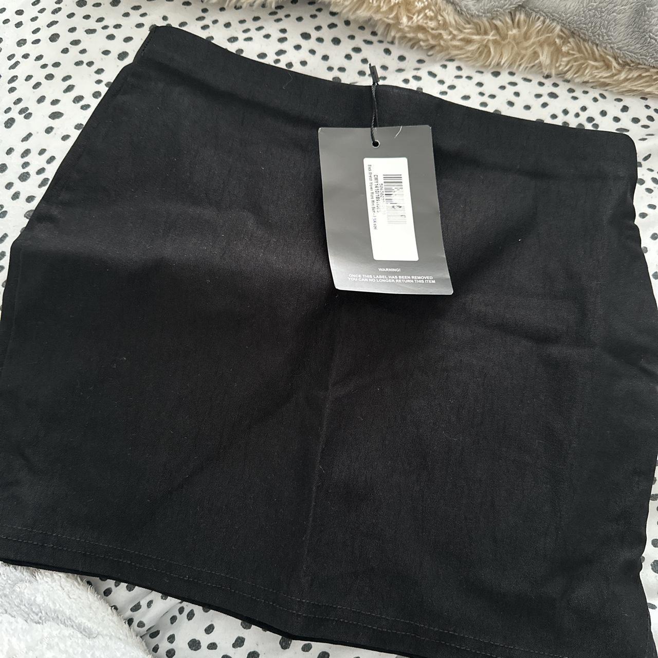 PLT black stretch woven micro mini skirt Brand new... - Depop