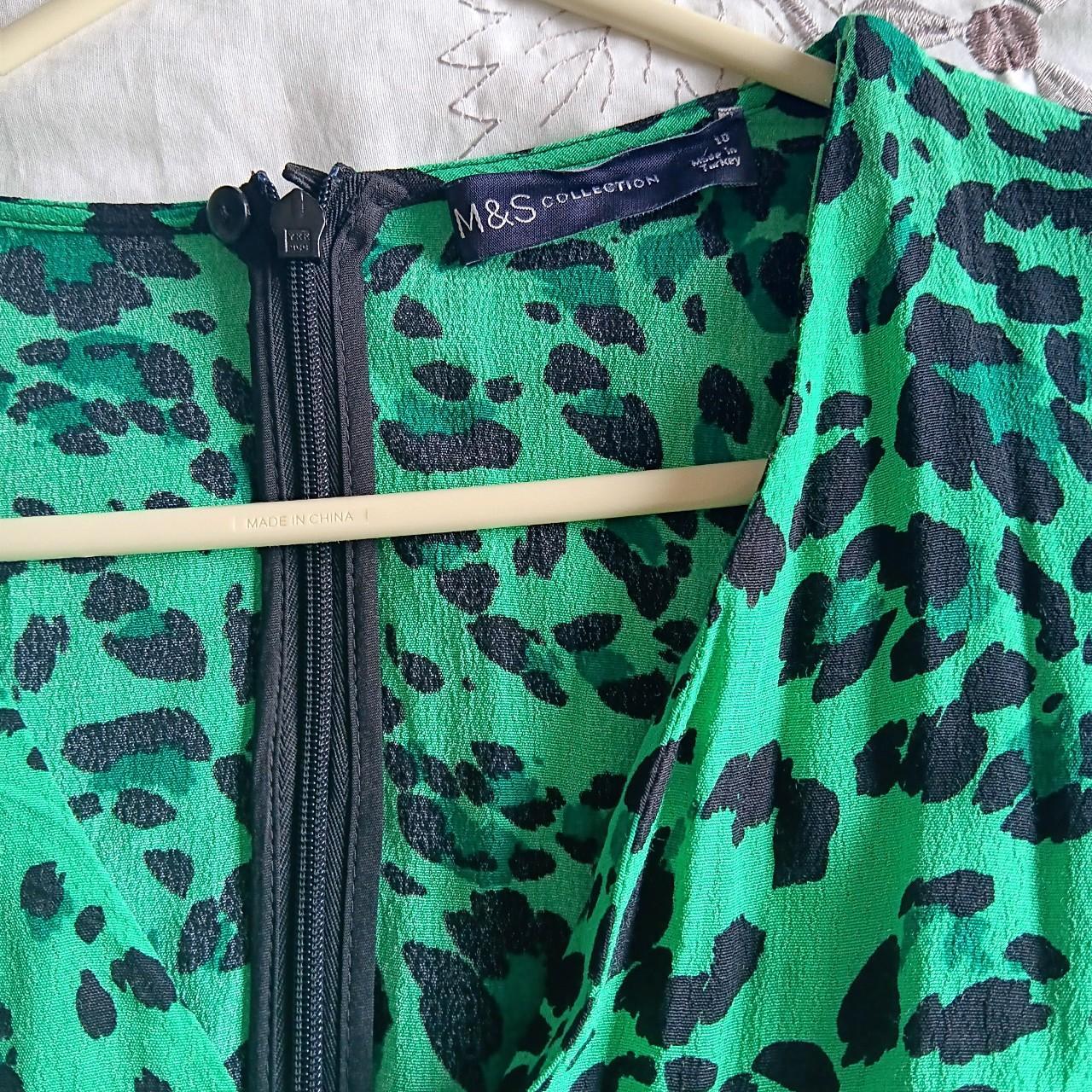 M&S green leopard print midi Light material,