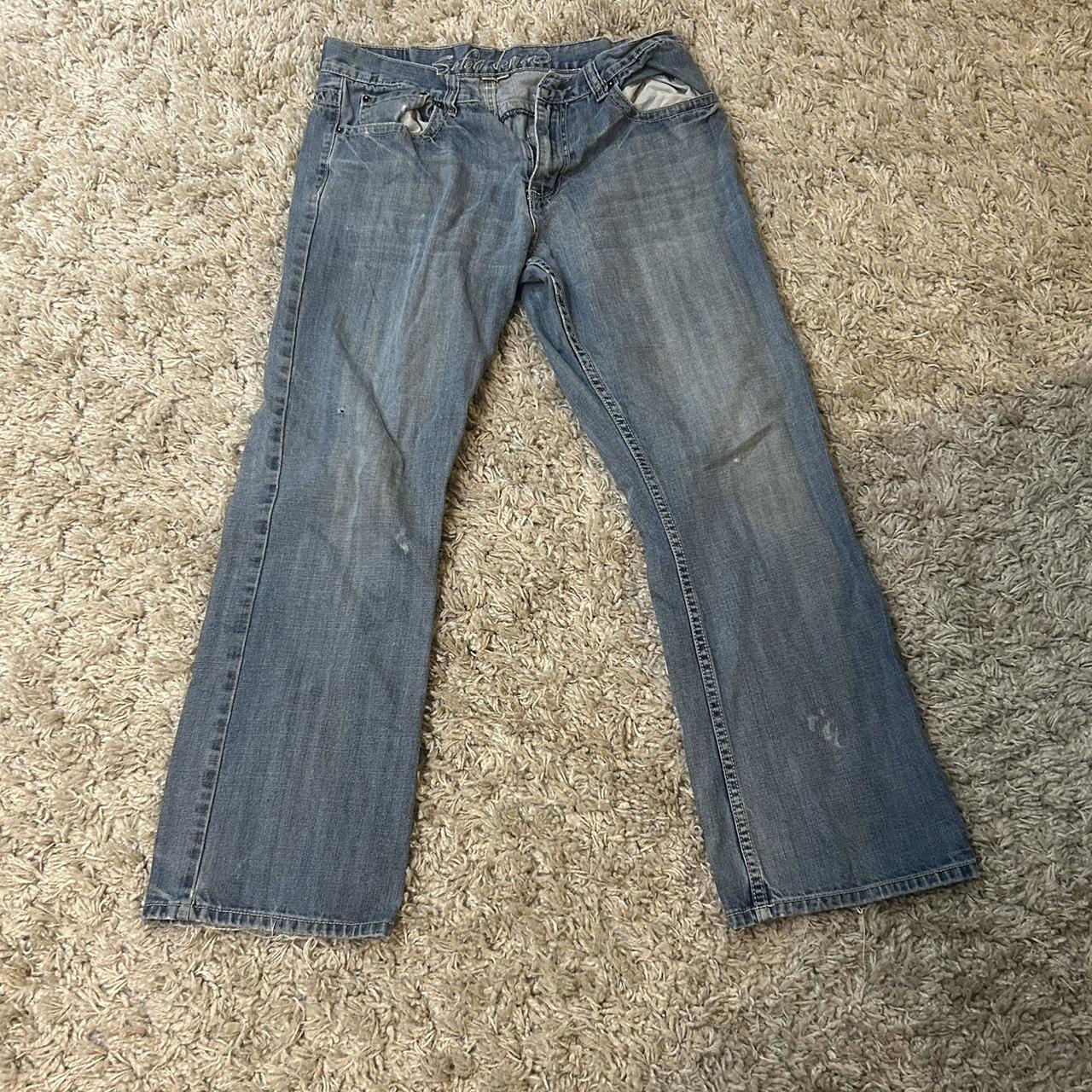 UPDATED LOWRISE CROSS Y2K BOOTCUT JEANS ON HOLD DO... - Depop