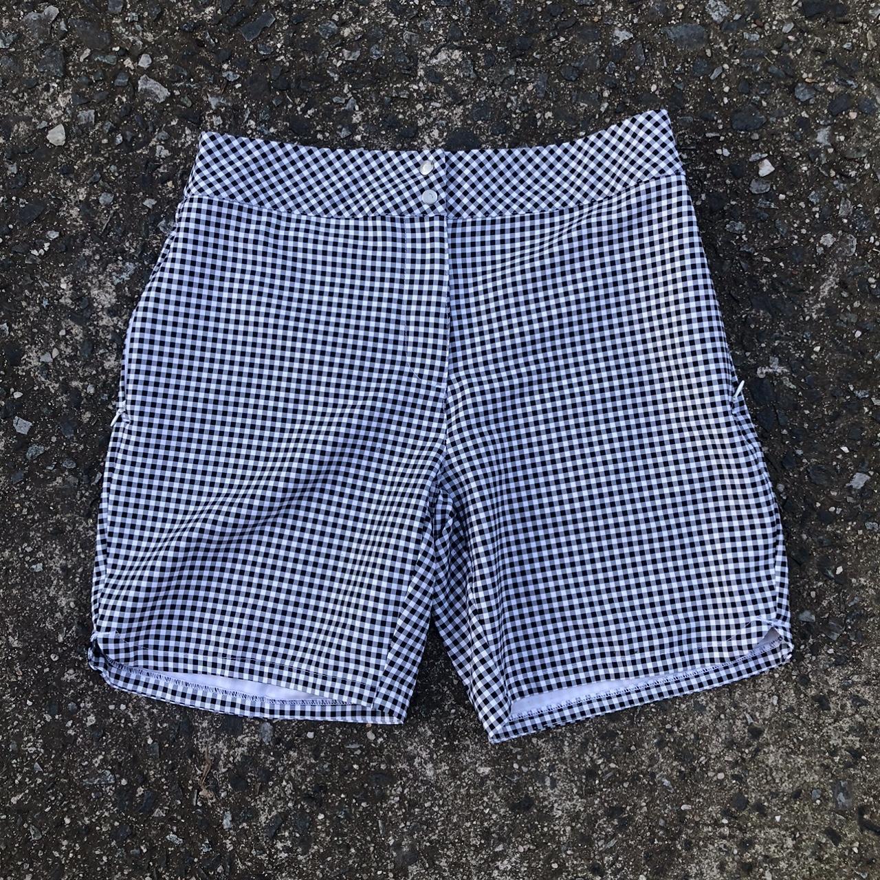 black & white gingham shorts -Maggie lane / size xs... - Depop
