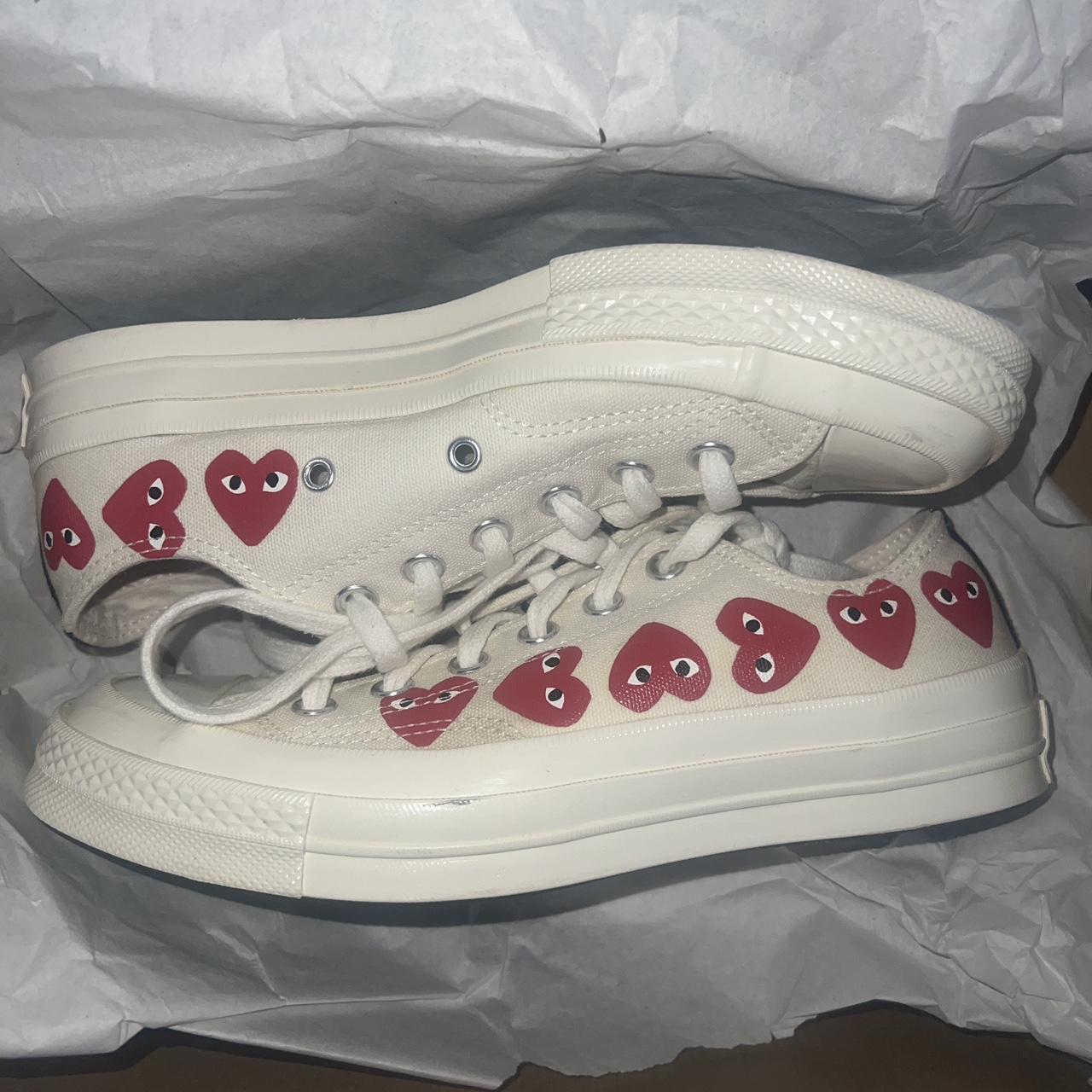 cdg low top converse worn only twice and look brand... - Depop