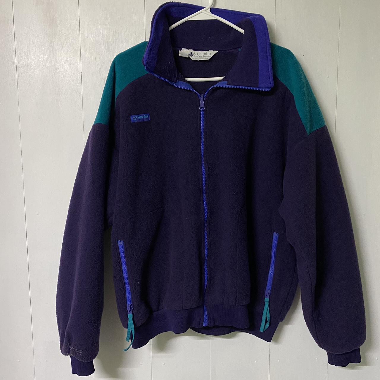 90s Columbia Full-Zip Fleece Jacket Size... - Depop