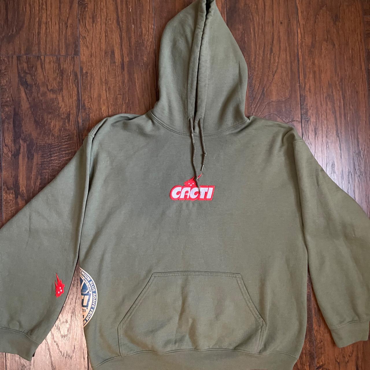 TRAVIS SCOTT CACTI MONO SEAL HOODIE / GREEN - MENS -... - Depop