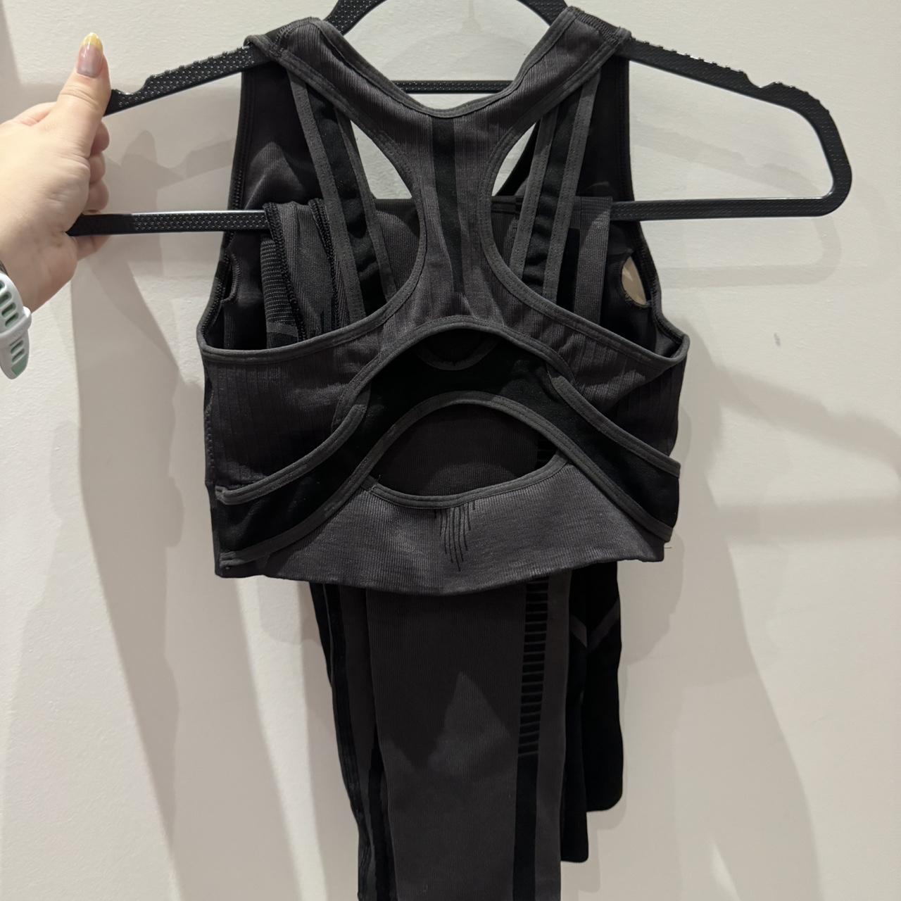 Gymshark black sports bra and leggings set in size... - Depop