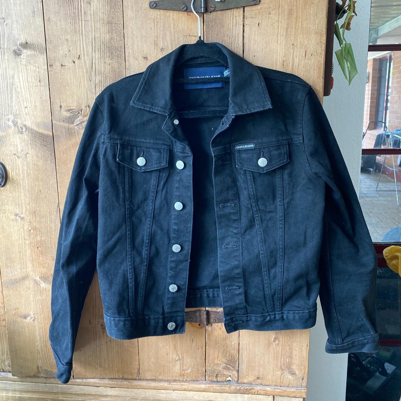 Calvin Klein black denim jacket. Size XS would fit... Depop