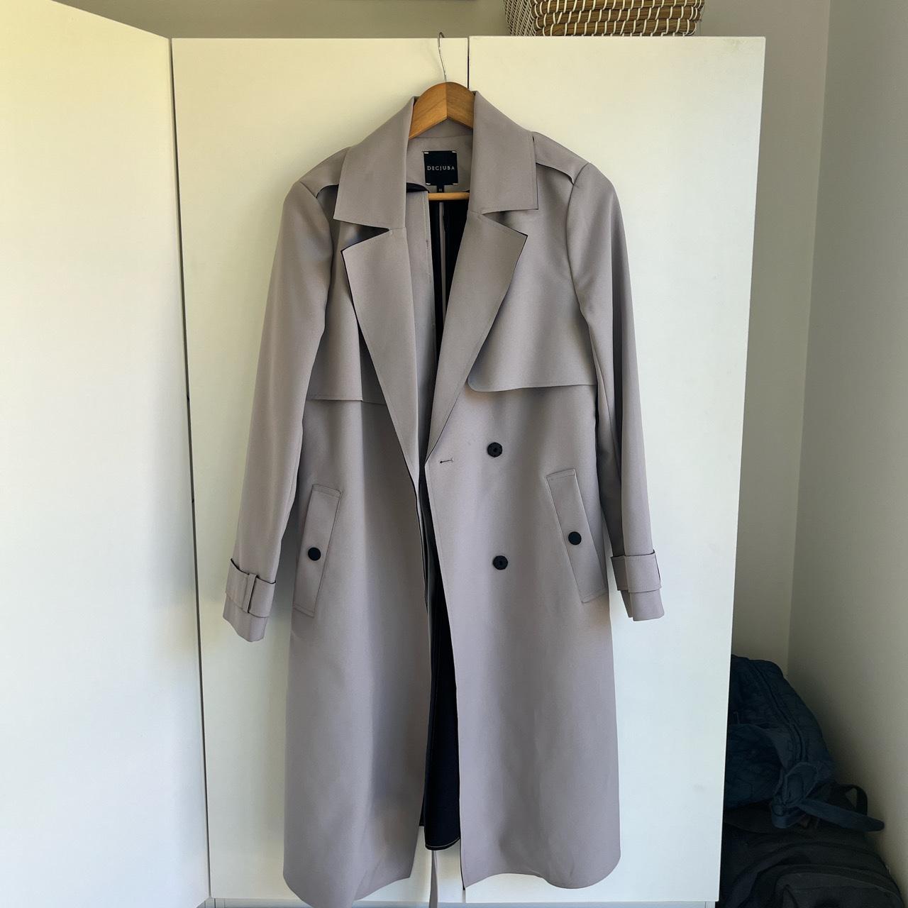 Decjuba Grey Trench Coat Depop