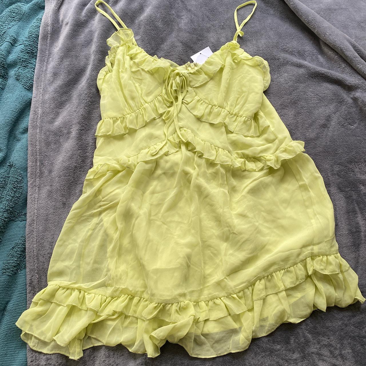 Lime green dress for summer Size large New with... - Depop