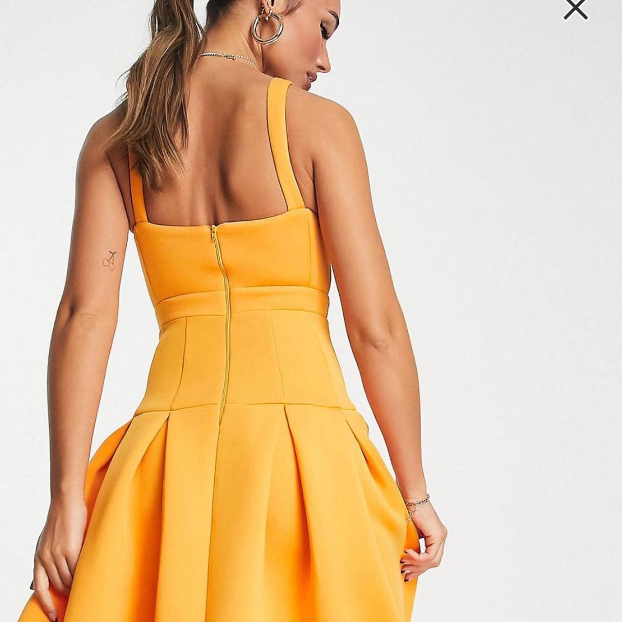 Orange midi dress ASOS Scuba material Size 10