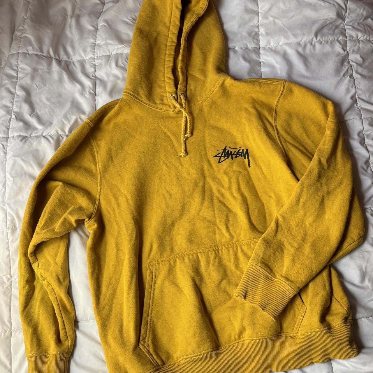 Yellow Stussy hoodie Depop