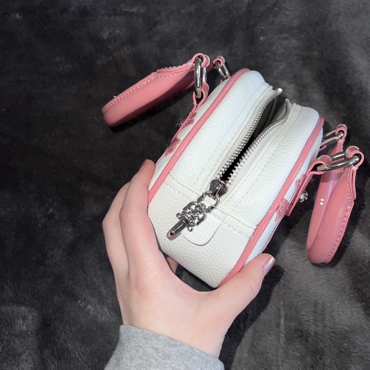 Women's Pink and White Bag (4)
