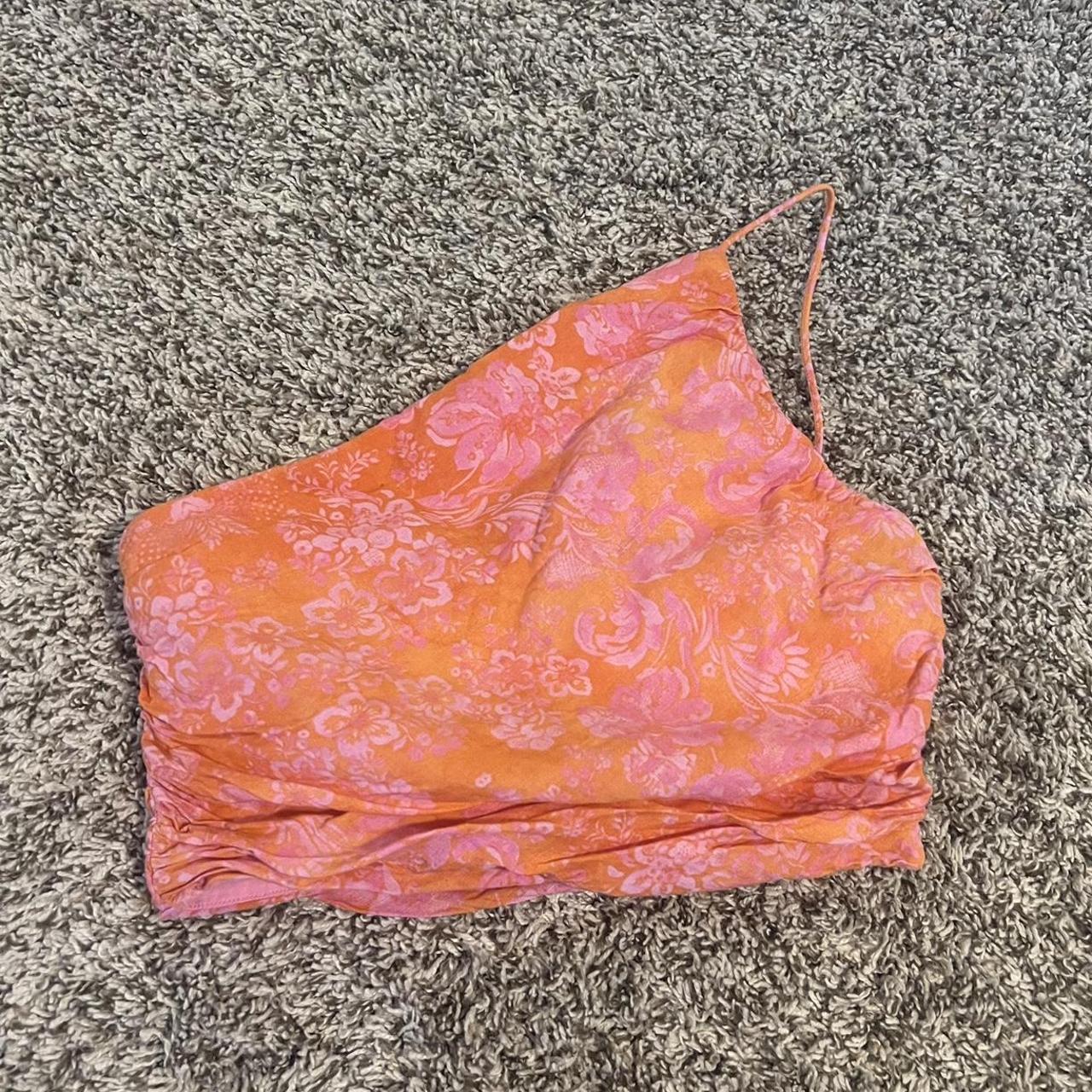 ZARA PINK + ORANGE TOP super cute & great... Depop