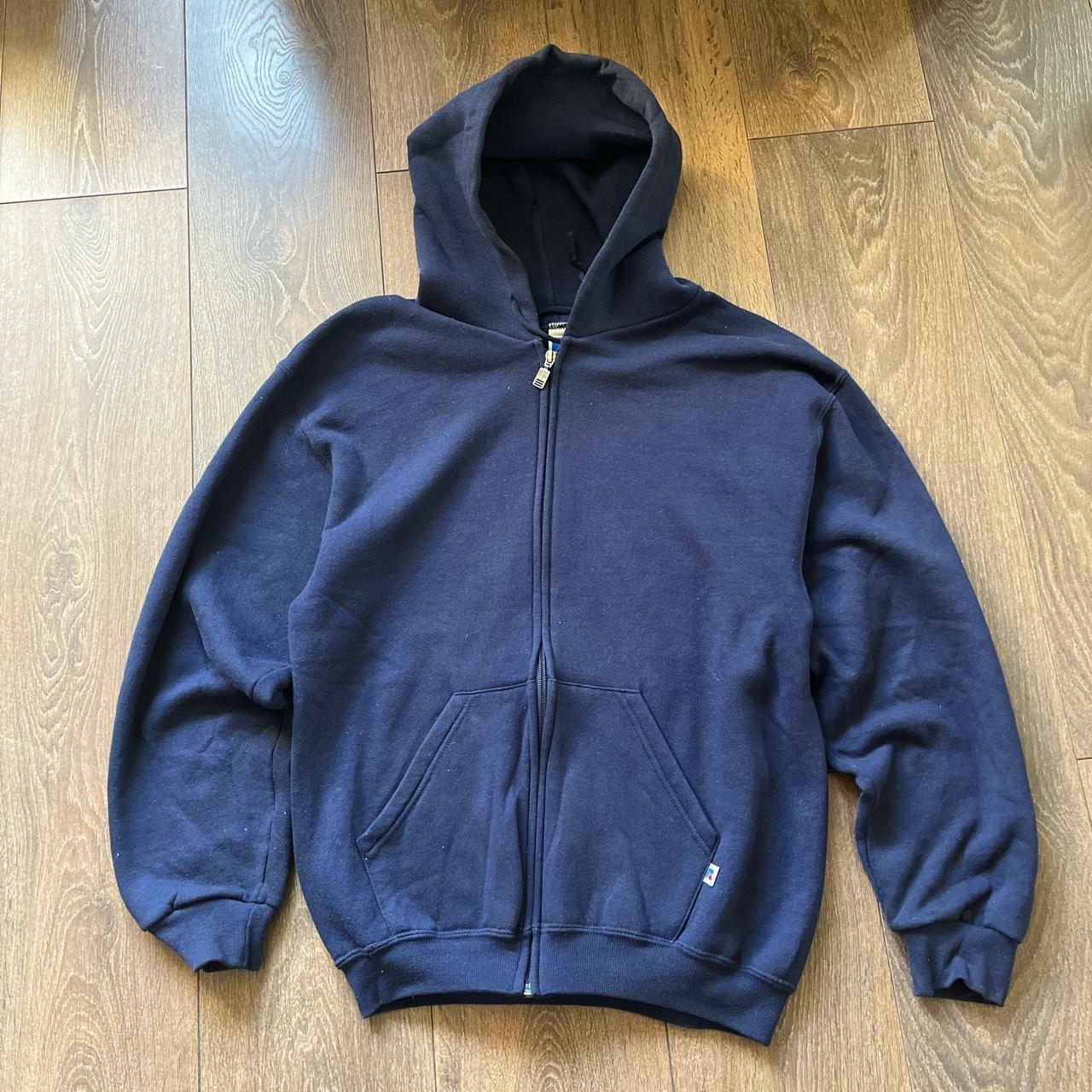 Russell Athletic Men's Navy Hoodie | Depop