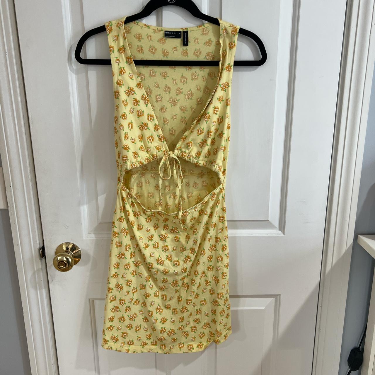 ASOS Design Women's Yellow and Orange Dress | Depop