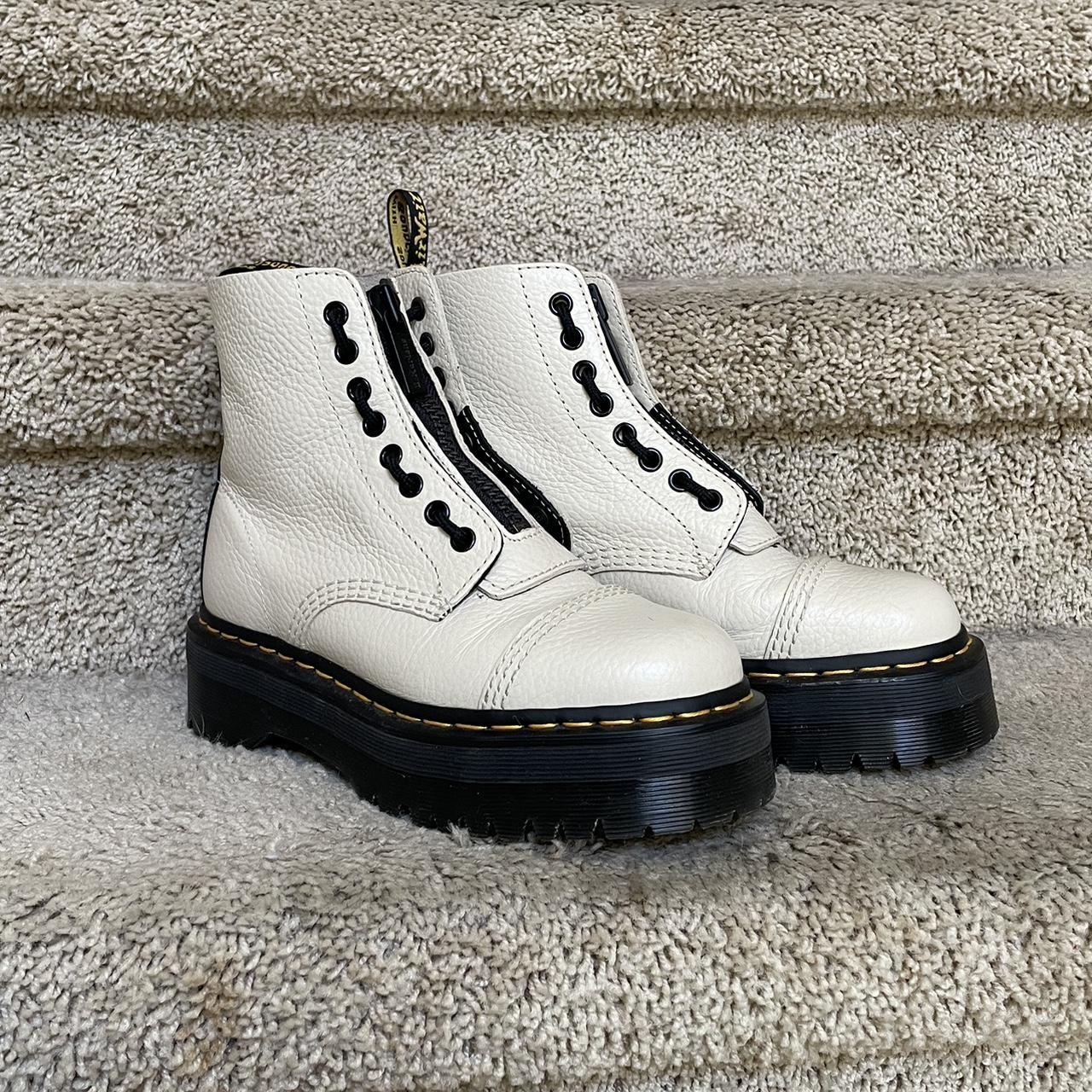 Cream colored cheap doc martens